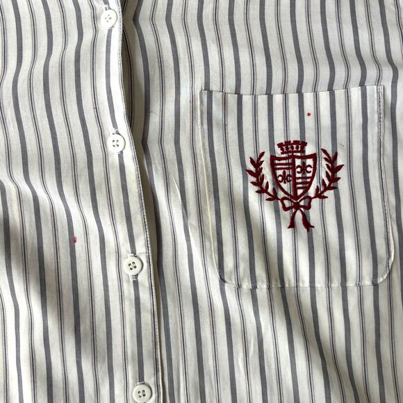 Victoria Jones Petite Striped Button-Down Shirt - Picture 6 of 9